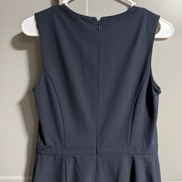 NWT Ann Taylor Business Sleeveless Knee Length Round Neck Dress Navy Blue Size 0 - Picture 5 of 7